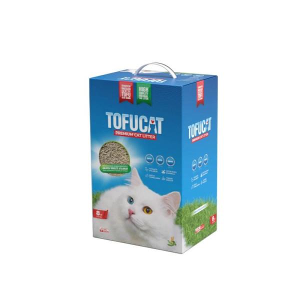TofuCat 8 Litre, Topaklanan, Üstün Koku Hapsedebilen, Parfümsüz, Tuvalete atılabilen, Doğal, Tofu Kedi Kumu